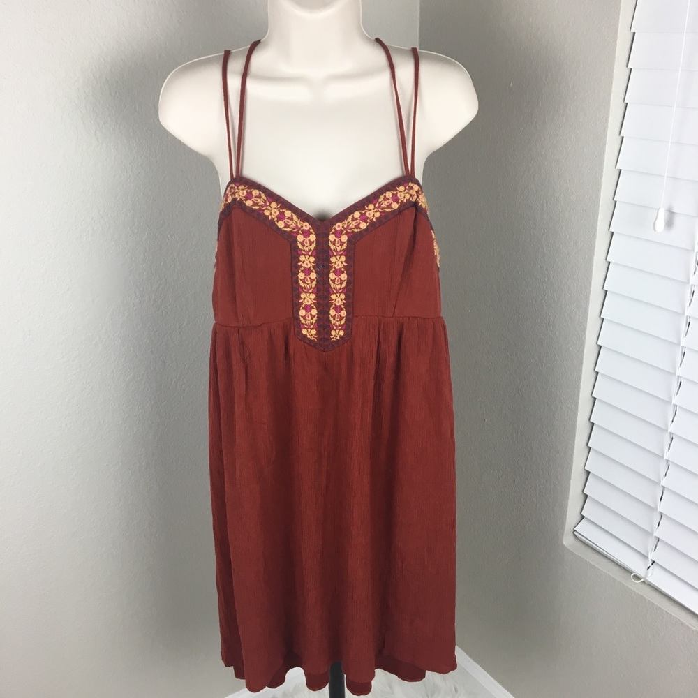 Maurice's medium boho short dress criss cross back